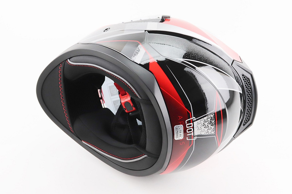 Шолом інтеграл, закритий (сертифікація DOT)+відкидні окуляри BLD-M67 L (59-60см), ЧОРНИЙ/ЧЕРВОНО-СІРИЙ Київ - фото 2