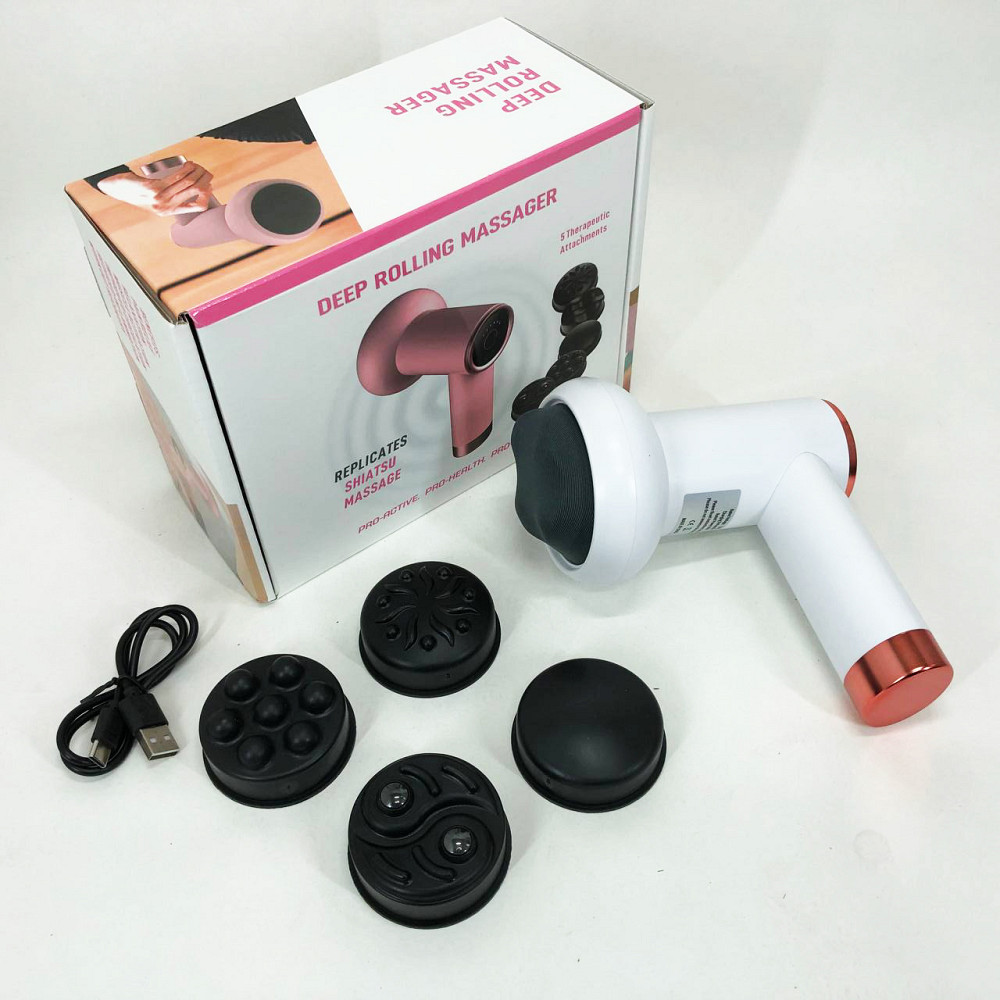 Ручной массажер для шеи и тела Deep Rolling Massager, Профессиональный массажер пистолет NA-62 Львов - изображение 6