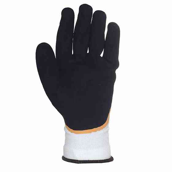 Трикотажные перчатки с двойным латексным покрытием р9 (желто-черные, манжет) SIGMA (9445611) Ровно