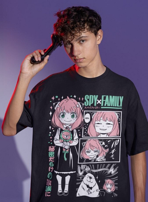 Футболка аниме Шпион и семья оверсайз (S/M/L) Черний AnimeJ1108 Днепр - изображение 5