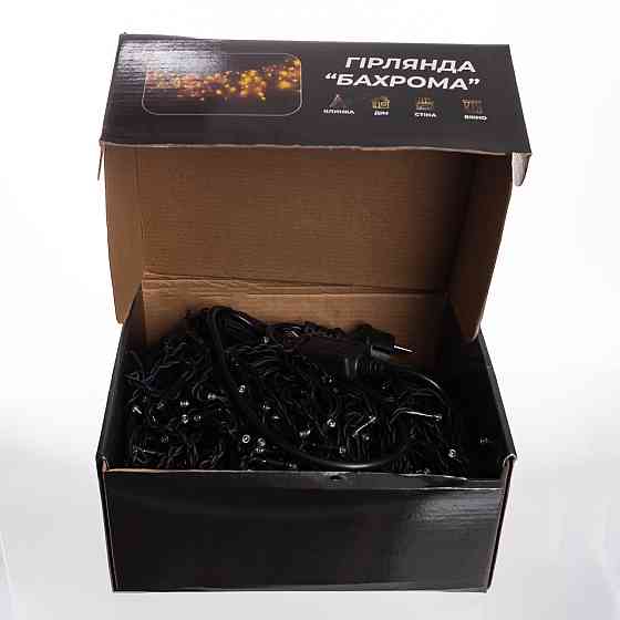 Новорічна гірлянда вулична Бахрома 36 м 600 LED чорний провід Білий 36МBW Коломия