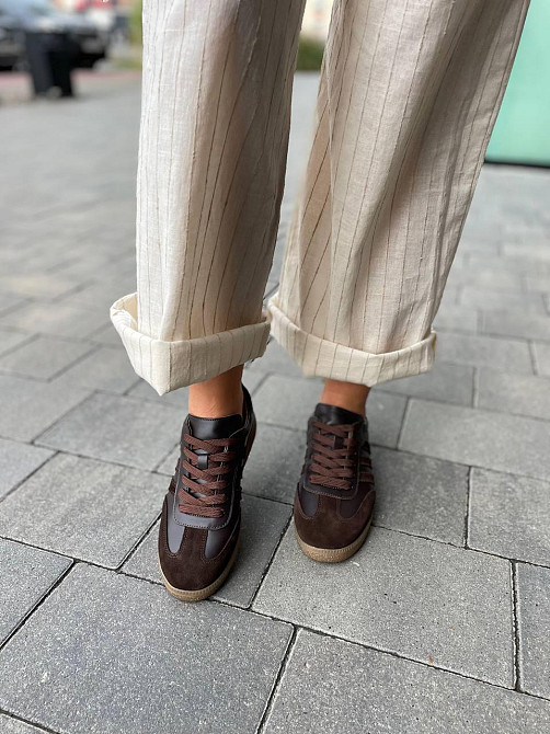 Кеды женские Notta bene шоколадные натуральная кожа и замша 36-41 размер (K-0424) Київ - фото 8