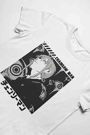 Футболка для хлопчика з аніме принтом Людина-бензопила оверсайз (зріст від 165 до 180) Чорний AnimeJ0822m Дніпро