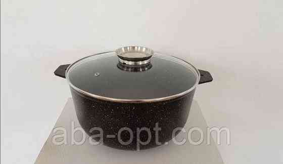 Казан с антипригарным покрытием гранит со стеклянной крышкой со стеклянной крышкой V 8 л ∅ 30 см ( шт Одесса