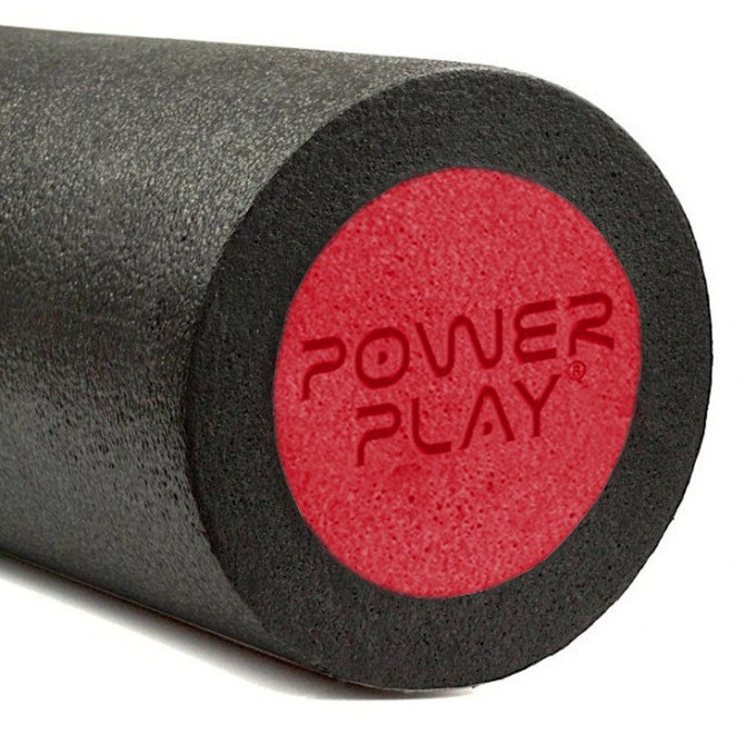 Масажний ролик (роллер) гладкий PowerPlay 4021 Fitness Roller Чорно-червоний (30x15см.) Каменское - изображение 8