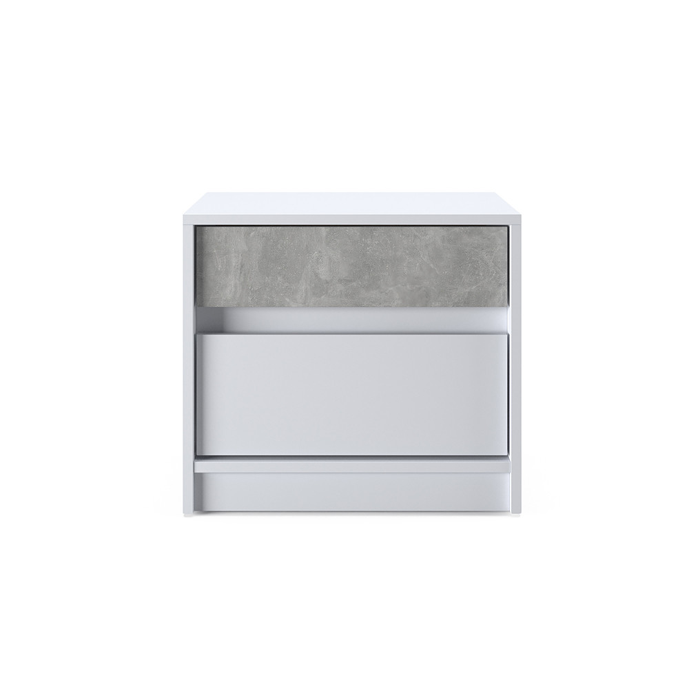 Тумба прикроватная Эверест Стайл-500 50,2х39х44,2 см Нимфея Альба (белый)/Бетон (DTM-071154) Днепр - изображение 4