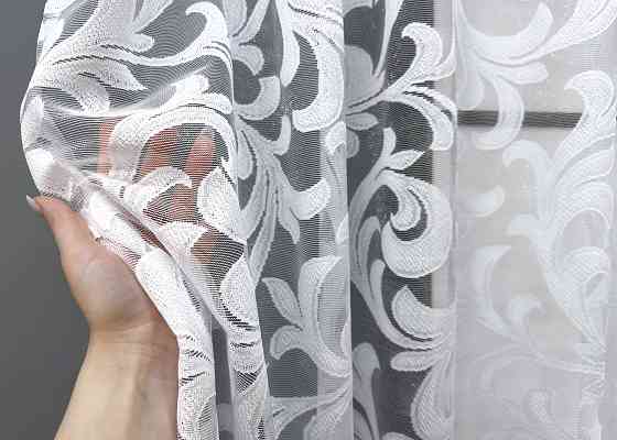 Тюль VR-Textil 1597т Жакард Білий 250х150 см (42-0875) Київ