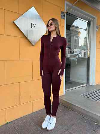 Жіночий утеплений базовий комбінезон дайвінг із начосом Бордо, 46/48 Одеса