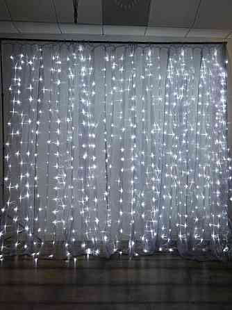 Гирлянда штора Водопад 240-WW led 2м х 2м (силиконовый провод с удлинением) Холодный белый Винница