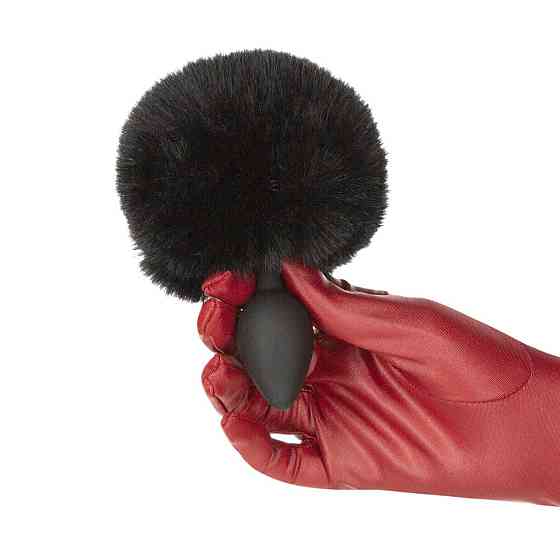 Анальна пробка з хвостом Punishment - Bunny Tail Silicone Anal Plug - Black Sex Aura Київ