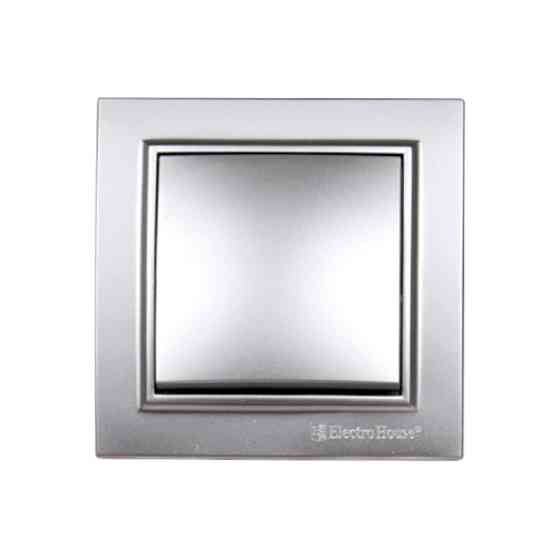 Выключатель одноклавишный, Enzo серебряный камень Днепр