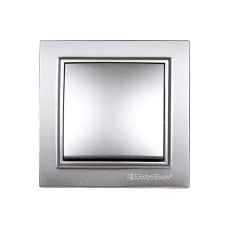 Выключатель одноклавишный, Enzo серебряный камень Днепр - изображение 1