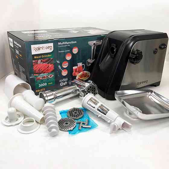 Мощная мясорубка электрическая для дома Rainberg RB-672 3000W, Мощная качественная электромясорубка NG-58 Львов