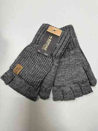 Чоловічі рукавички сірі без пальців + рукавиці Корона Київ