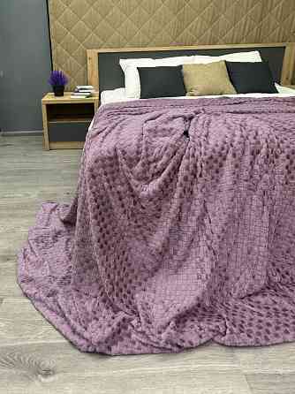 Плед-покривало Шахи 200х210 см (+-5см) Ліловий (87-034) Київ