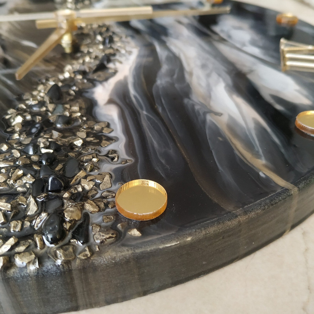 Настіний годинник з епоксидної смоли ручної роботи Дніпро - фото 7