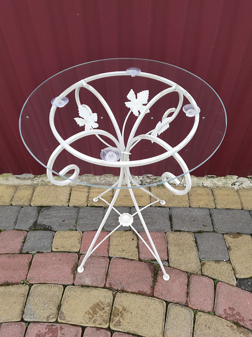 Столик журнальний кований круглий великий M-054 Б3895 Бежевий Київ - фото 2