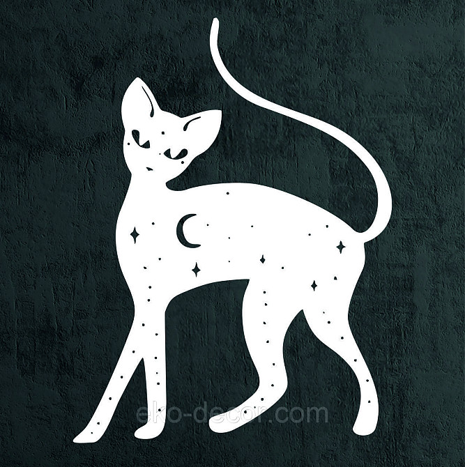 Декоративное настенное 3D Панно «Кот» Декор на стену с объемом 70*52 см, Белый Киев - изображение 8