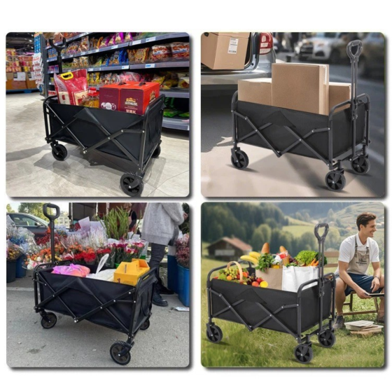 Візок складаний на 68.5 л для транспортування речей і продуктів, універсальний для походів у магазин, кемпінг, перевезення Кам'янець-Подільський