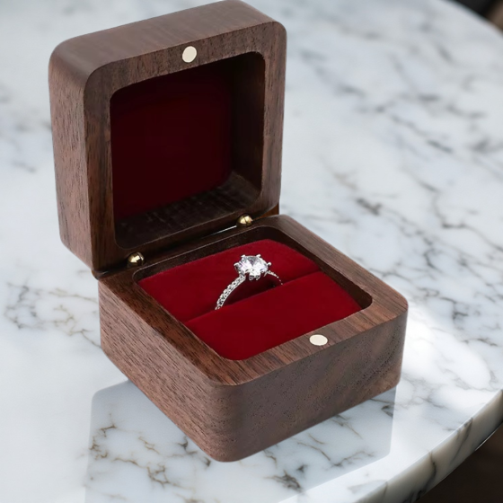 Коробочка для колец деревянная,коробка ювелирная свадебная, футляр обручальных колец для свадьбы или предложения руки и серца Каменец-Подольский