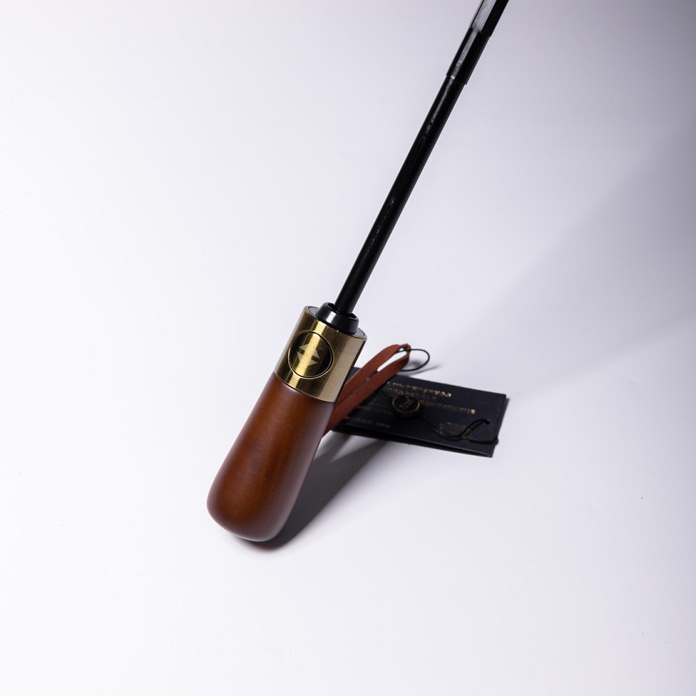 Классический автоматический зонт с деревянной ручкой, синий Киев - изображение 9