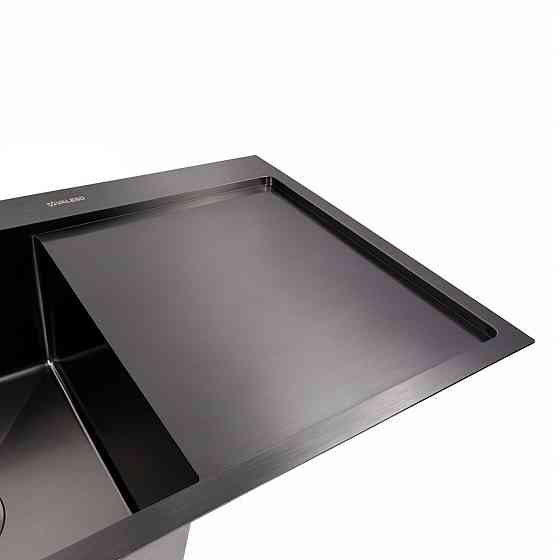 Кухонна мийка CM 78*50 L чорна PVD VALESO Handmade (круглий сифон 3,0/0,8) Коломыя