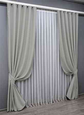 Комплект готовых штор VR-Textil Блэкаут Midnight № 1670ш Светло-серый 100х270 см 2 шт (31-989) Киев