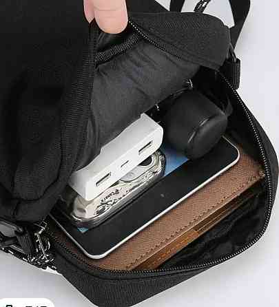 Стильна Чоловіча Чорна Сумка через Плече з принтом дракона. Харків