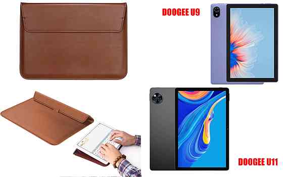 Чохол-конверт VitoCase для Doogee U9, з функцією підставки для планшета Чорний Коричневий Київ