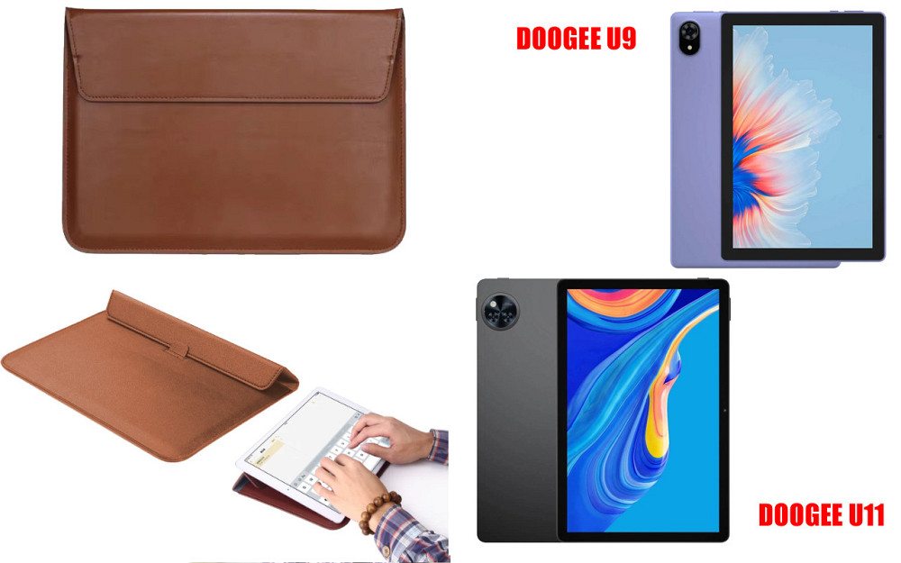 Чохол-конверт VitoCase для Doogee U9, з функцією підставки для планшета Чорний Коричневий Київ - фото 1