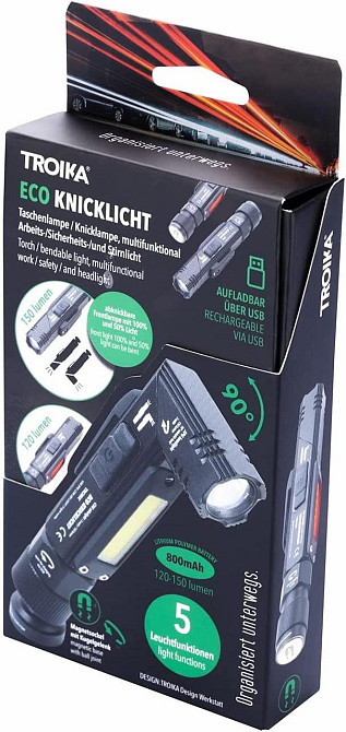 Фонарь гибкий многофункциональный Troika с красным светом 150лм Черный Киев - изображение 7