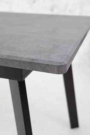 Стіл Етна 120(+40)*75 чорний метал/мрамор темний Київ