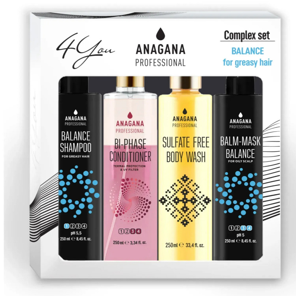 Набір 4YOU "Баланс" для жирної шкіри голови ANAGANA 4х250 мл Київ - фото 6
