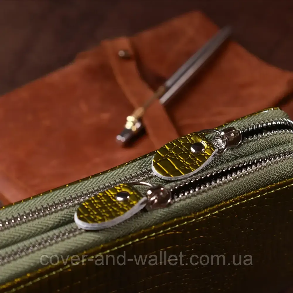 Жіночий гаманець клатч на дві блискавки червоного кольору Kivi Київ - фото 7