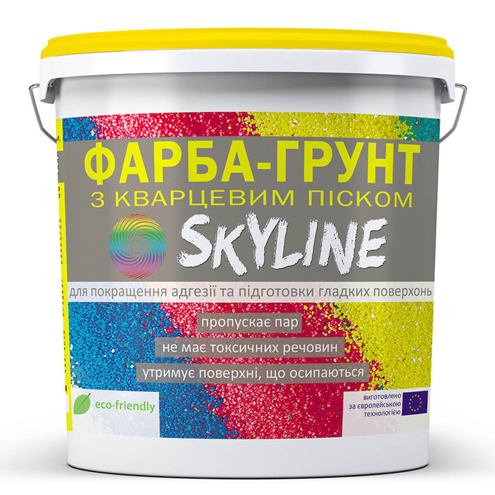 Фарба-Грунт акрилова з кварцовим піском декоративна грунтуюча емаль для структурних фарб SkyLine 4.2 кг Харків - фото 2