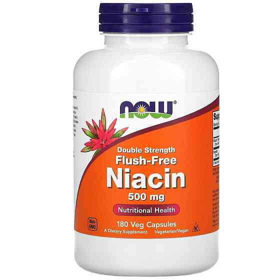 Ниацин (Витамин В3) Now Foods Flush-Free Niacin 500 мг 180 вег капсул Киев
