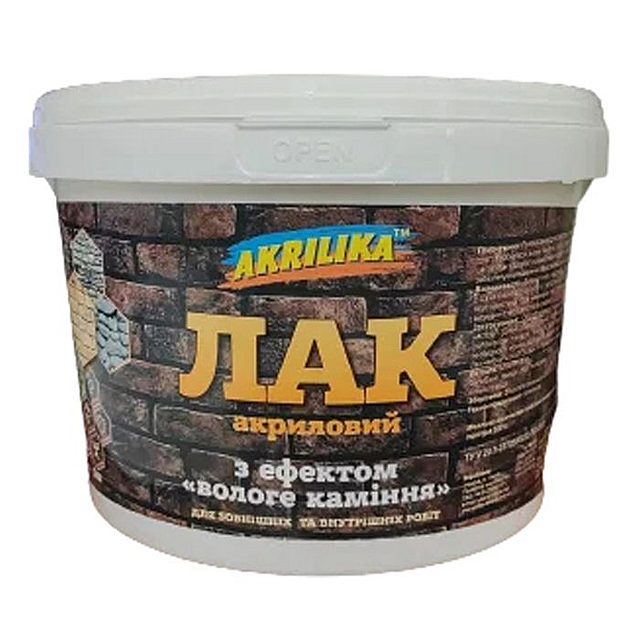 Лак акриловий 1.0кг по камінню (вологе каміння) Akrilika Харків - фото 1