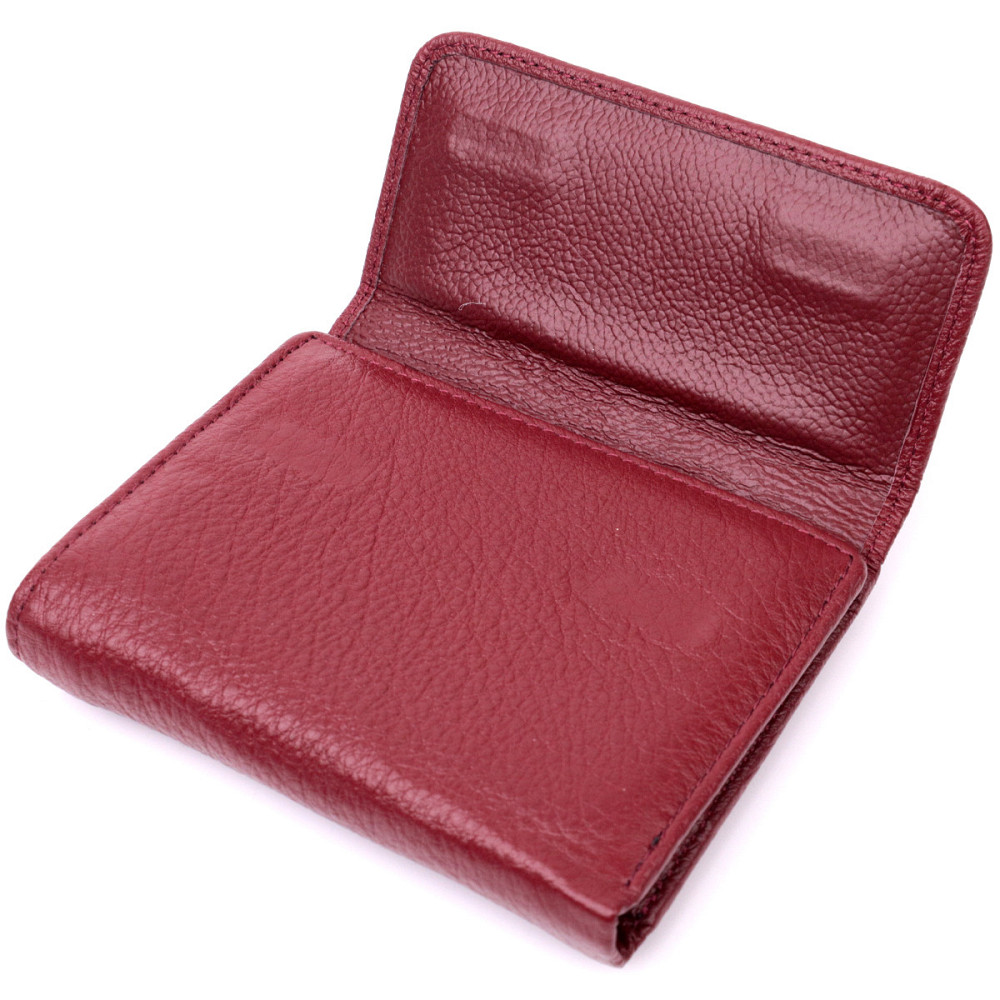 Кожаный женский кошелек с монетницей ST Leather 19480 Бордовый Киев - изображение 5