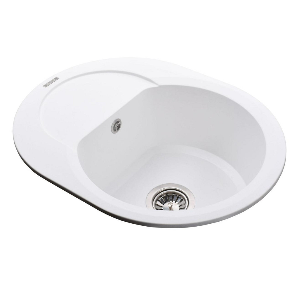 Гранитная мойка Globus Lux MORAINE белый 600х470мм-А0007 Киев - изображение 4