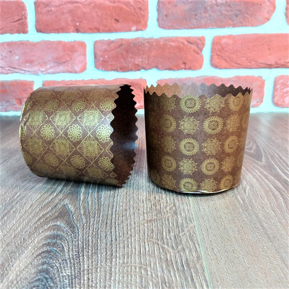 Форма для пасок 250 г d90×h80 мм коричнева Серія №6 – паперова форма для випічки, 50 шт Харків - фото 2