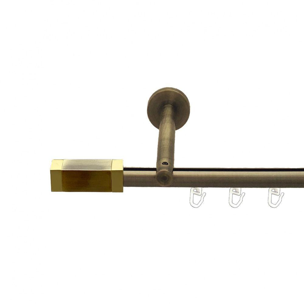 Карниз Orvit Квадро металевий однорядний циліндр+профіль (16 см) профільна труба  Антик 19 мм 400 см Львов - изображение 1