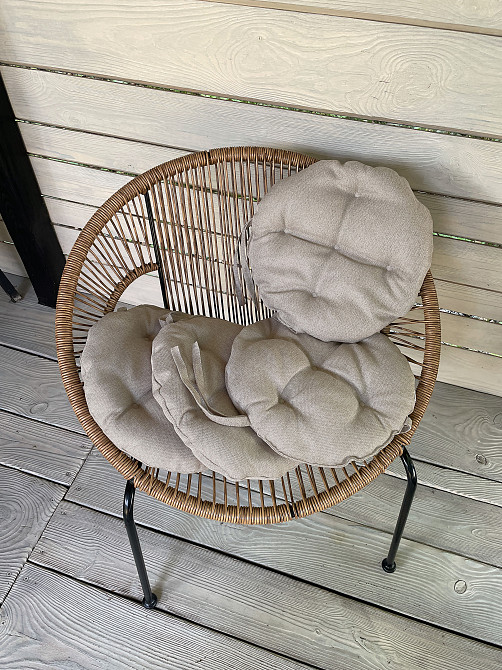 Подушка для стільців (38x38х5 см) кругла Decorator Мальмо колір бежевий 84-041 Київ - фото 6