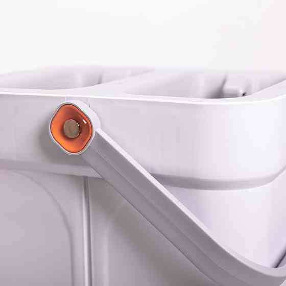 Набір для прибирання з плоскою шваброю та двосекційним відром з віджимом, насадка з мікрофібри, компактний HP-35015-19 Київ