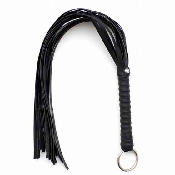 Кнут черный, прозрачная ручка FLOGGER, 28 см Sex Aura Киев