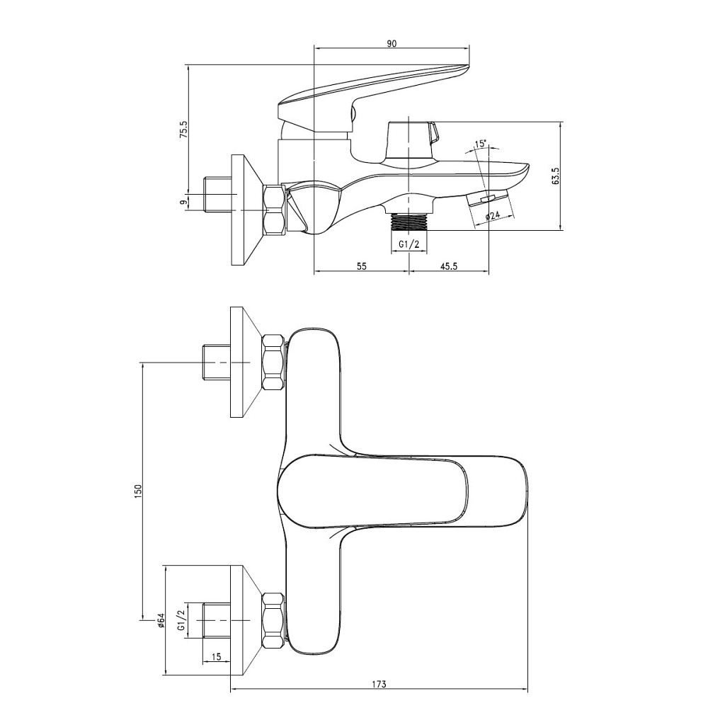 Змішувач для ванни Imprese PRAHA new  11030 new  хром Київ - фото 10