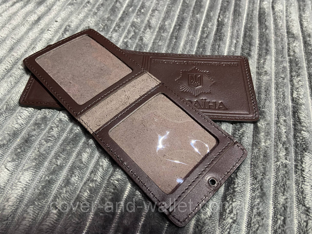 Обкладинка шкіряна на посвідчення МВС "Міністерство внутрішніх справ" Київ - фото 6