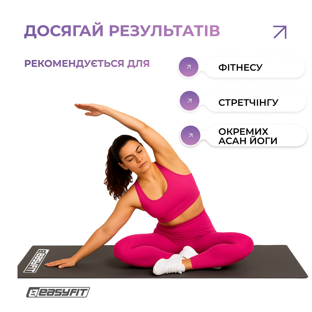 Килимок для фітнесу EasyFit EVA 3 мм (чорний) Коломия - фото 2