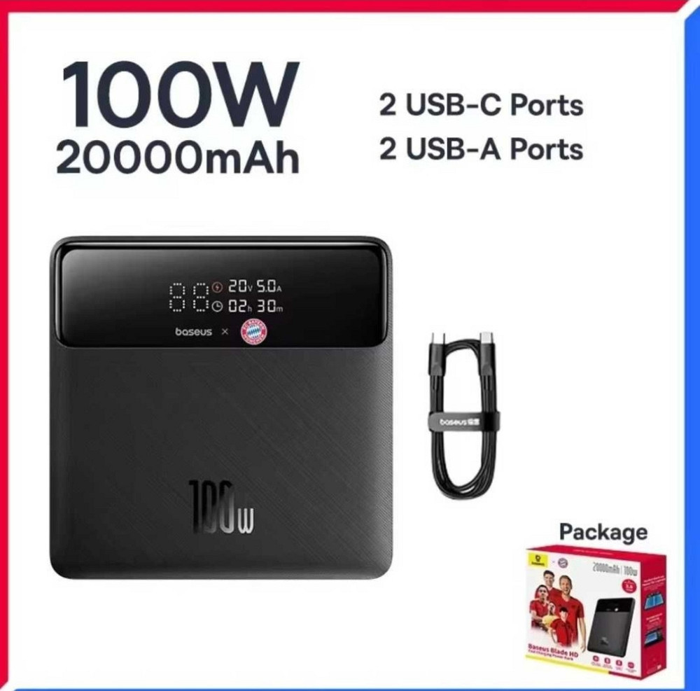 Павербанк для ноутбука Baseus Blade HD 20000mAh 100W быстрая зарядка. Киев - изображение 1