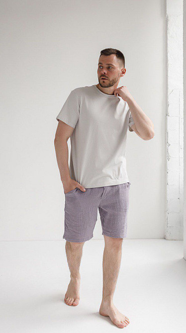 Мужские шорты муслиновые Темно-Серый M Харьков - изображение 1