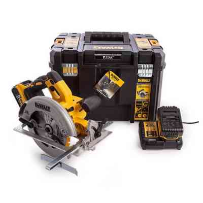 Дисковая пила DeWALT 18В XR Li-Ion, диск 184х16 мм, 3.6 кг, 2x5Ah, кейс TSTAK (DCS570P2) Винница